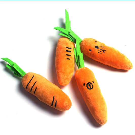 Pet Plush Chew Carrot Toy for Dental Health-0